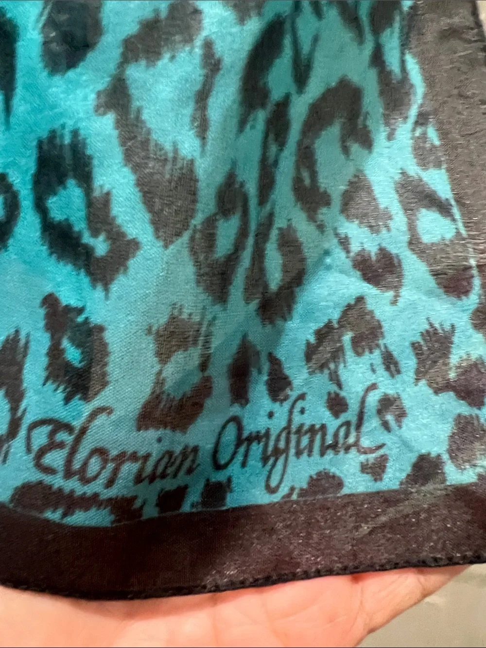 Elorian Originals Vintage Teal Leopard Print Sheer Scarf - Unbranded